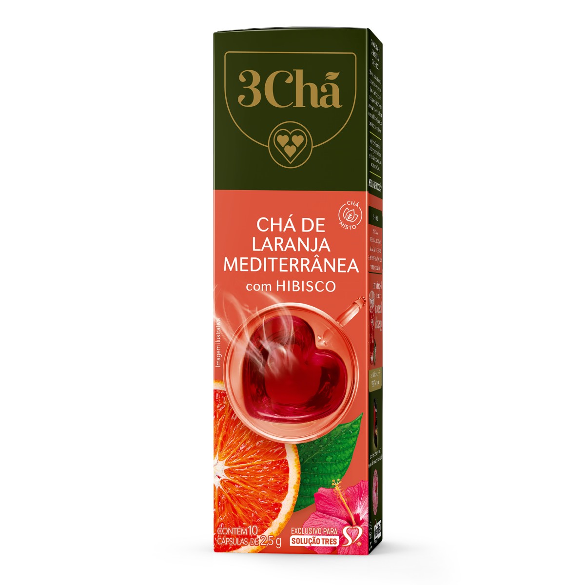 cococimo MEDIBLE HOT ココチモメディブルホット Chá Em Cápsulas Três Laranja Mediterrânea C/ Hibisco C/ 10 Unid. 25g